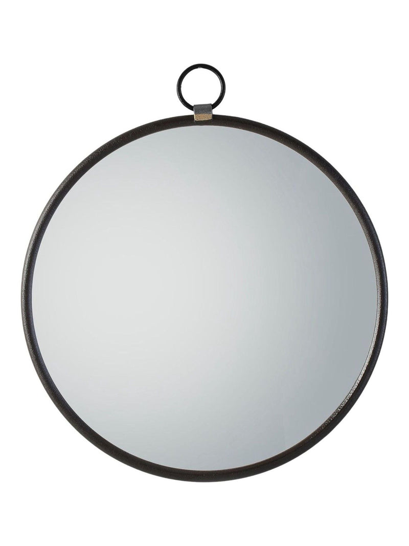 Gallery Home Black Baystone Round Mirror 70cm x 61cm x 2cm, UK version