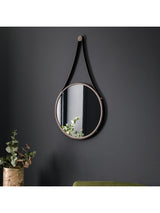 Next Gallery Home Bronze Broadway Round Mirror 73.5cm x 41cm- Buy online at McGrocer