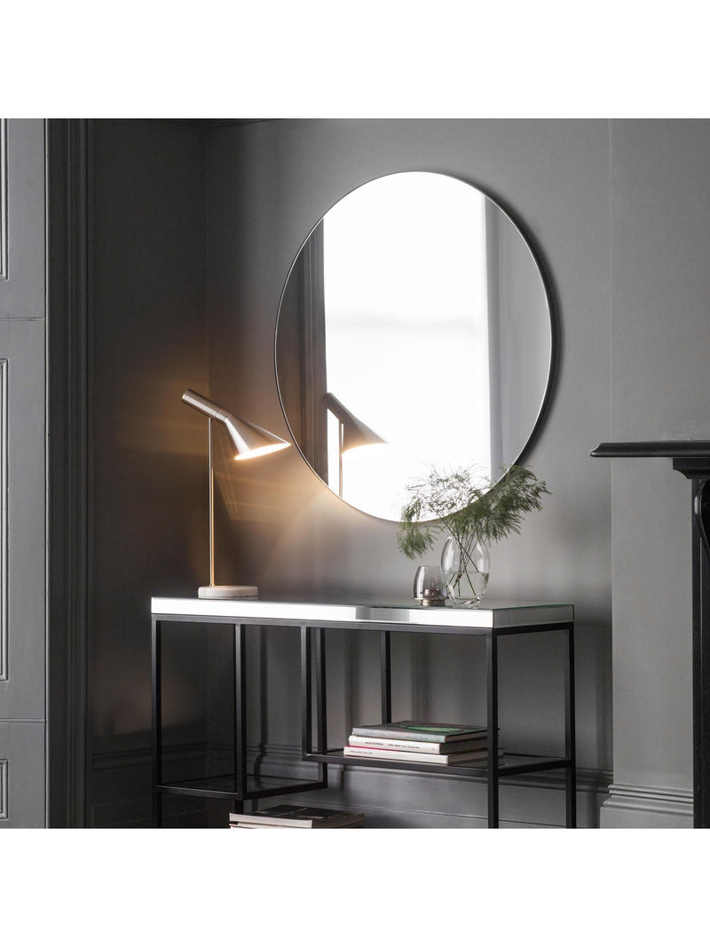 Gallery Home black Haylock round mirror 100cm, UK version