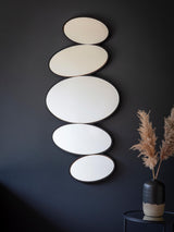 Next Gallery Home Black Andersson Pebble Stack Wall Mirror 118cm x 54cm- Buy online at McGrocer