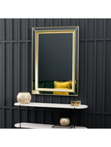 Next Gallery Home Gold Phantine Rectangle Mirror Wall Light 109.5cm x 79cm- Buy online at McGrocer