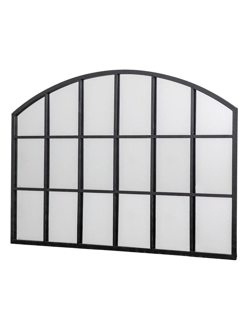 Gallery Home Black Winglow arch mirror 80cm by 120cm, UK version