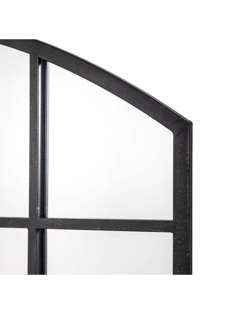 Gallery Home Black Winglow arch mirror 80cm by 120cm, UK version