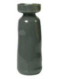 Dunkelgrüne handgefertigte Vase mit einzigartigen Variationen