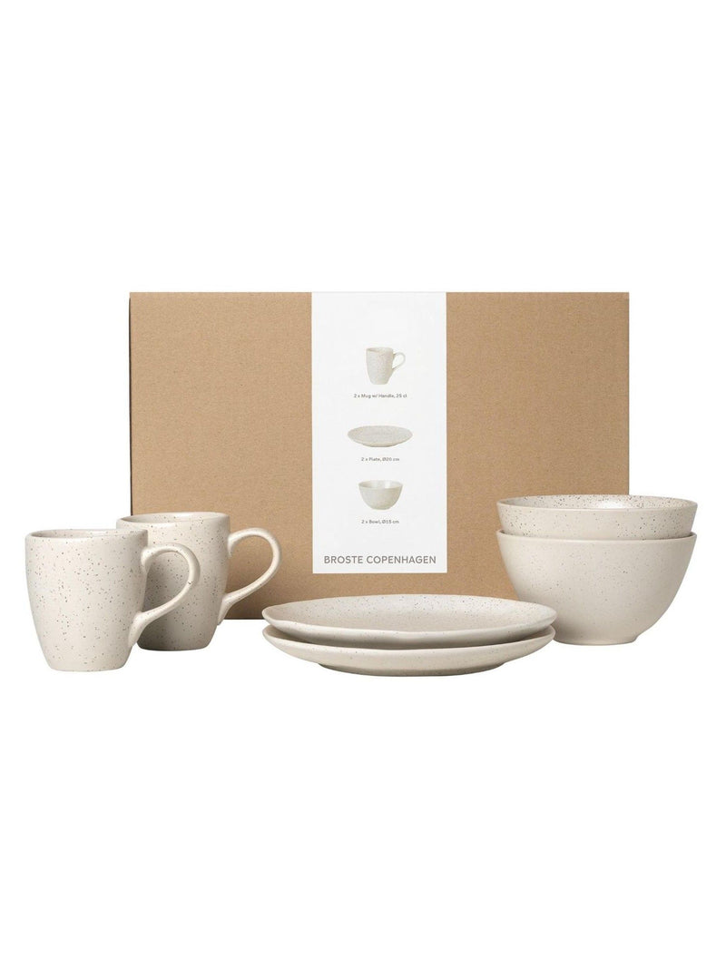 Broste Copenhagen ceramic breakfast bowls cream Nordic vanilla set of two - British product