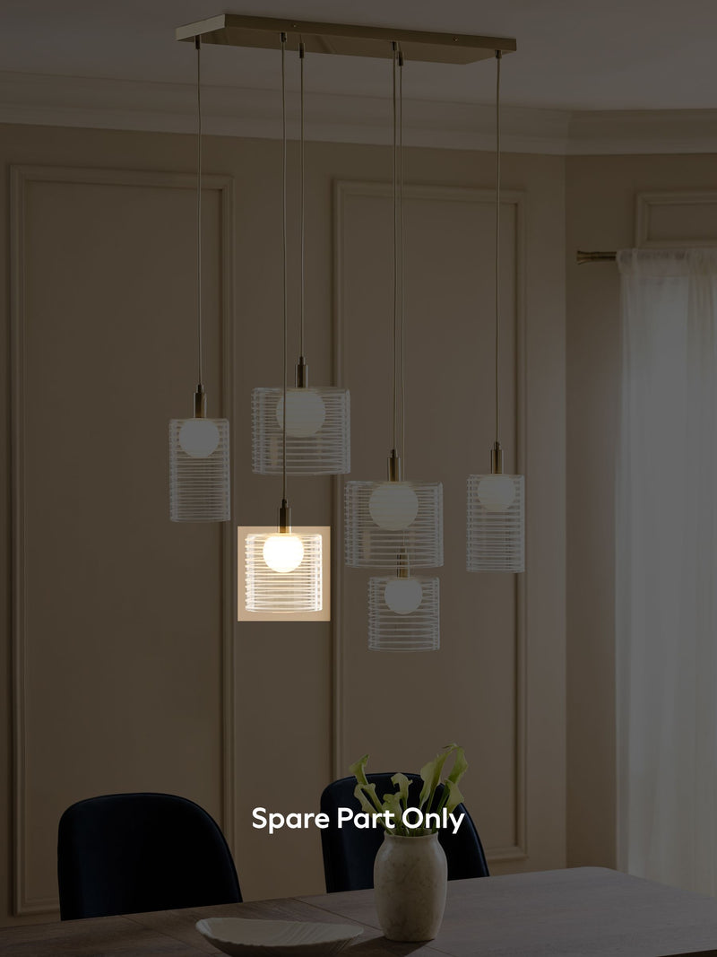 Clear Milan glass shade linear medium 15cm (British brand)