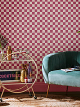 Next Graham & Brown Check Me Out Raspberry Envy A4 Wallpaper Sample- Buy online at McGrocer