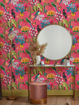 Next Graham & Brown Hot Pink Envy Paradiso Wallpaper Sample A4- Buy online at McGrocer