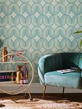 Next Graham & Brown Blue Horizon Envy In the Loop A4 Wallpaper Sample- Buy online at McGrocer