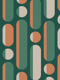 Graham & Brown Morse wallpaper sample bottle green burnt orange, UK version