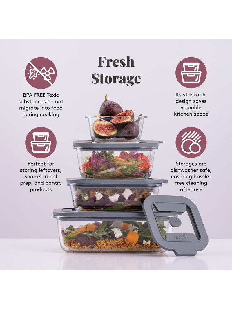 Kilner clear fresh storage containers 0.31L set of 4, UK version