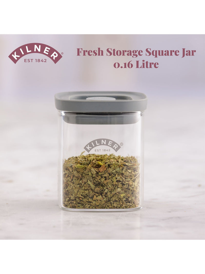 Set of 6 Kilner clear fresh storage spice jars 160ml, UK version