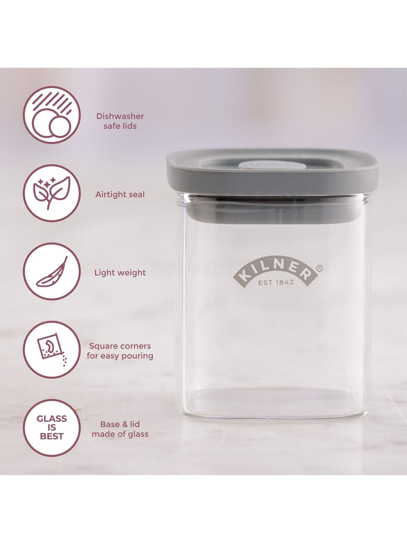 Set of 6 Kilner clear fresh storage spice jars 160ml, UK version