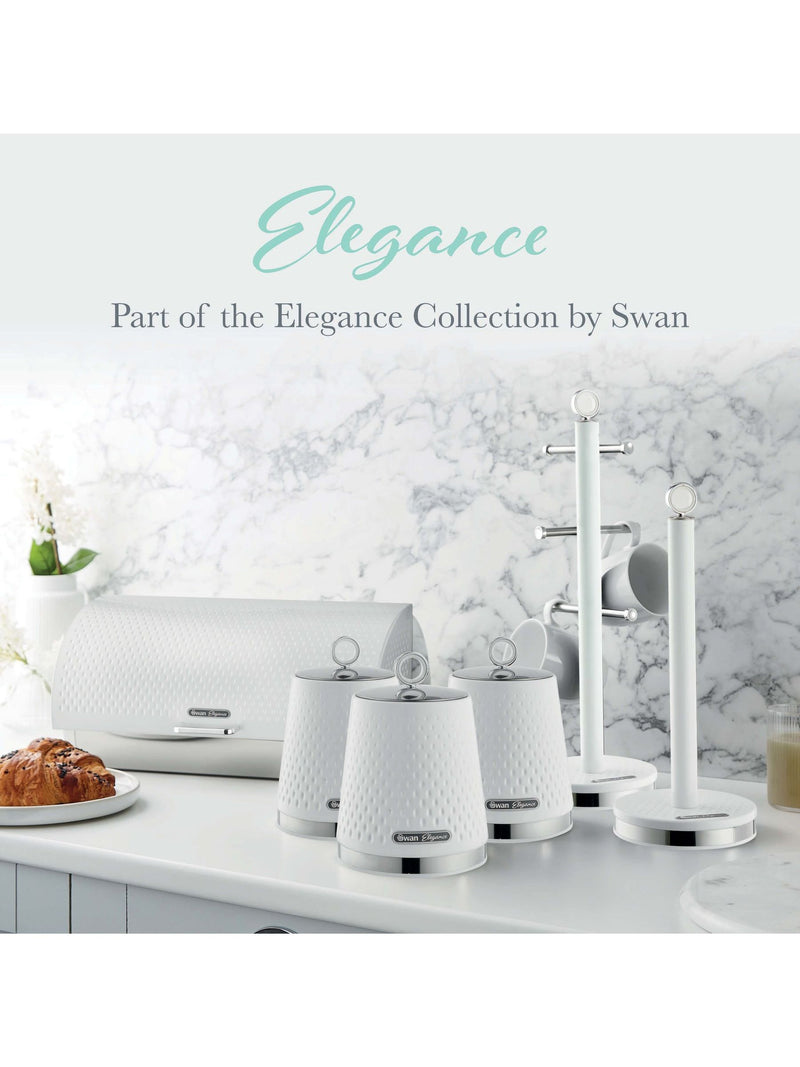 Swan towel pole and mug tree set white gloss (British brand)