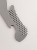 Silver beard comb bottle opener keyring, UK version
