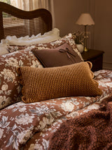 Next Laura Ashley Caramel Brown Hanwell Scallop Knitted Cushion 30cm x 50cm- Buy online at McGrocer
