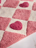Pink Heart Bath Mat 100% cotton 50x80cm, imported from the UK