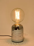 Oliver Bonas silver disco Vico desk lamp base 11cm (British brand)