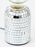 Oliver Bonas silver disco Vico desk lamp base 11cm (British brand)