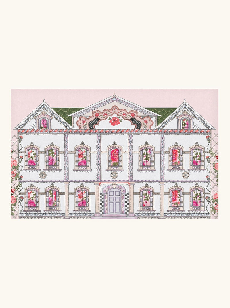 Cath Kidston doll house pink wallpaper sample A4, UK version