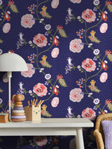 Next Cath Kidston Blue Catnip Wallpaper Sample A4- Buy online at McGrocer