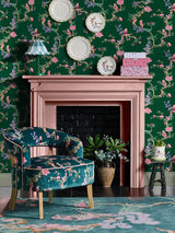Next Cath Kidston Green Birds & Berries Wallpaper Sample A4- Buy online at McGrocer
