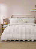 Furn Natural Scalloped Edge Gingham Duvet Set
