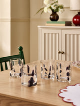 Next Nina Campbell Set of 4 Dark Red Confetti Tumbler Glasses- Buy online at McGrocer