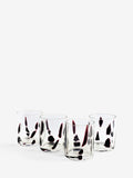 Nina Campbell tumbler glasses dark red confetti set of 4, imported from the UK