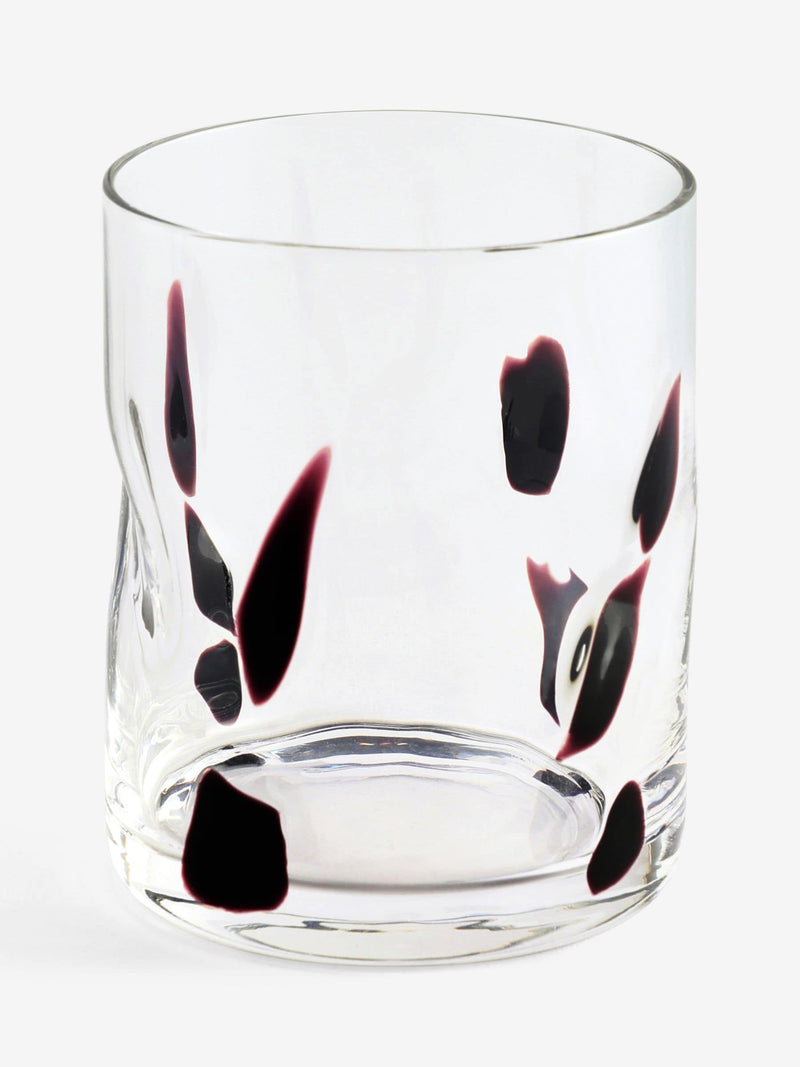 Nina Campbell tumbler glasses dark red confetti set of 4, imported from the UK