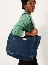 Next FatFace Astrid Denim Dark Blue Cotton Tote Bag- Buy online at McGrocer