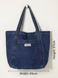 FatFace Astrid dark blue denim-inspired cotton tote bag - British product