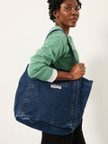 FatFace Astrid dark blue denim-inspired cotton tote bag - British product