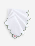 Nina Campbell green floral embroidered napkins set 38cm, UK version