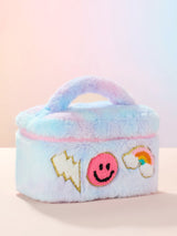 Next Girls Smiley Face Faux Fur Makeup Bag- Buy online at McGrocer