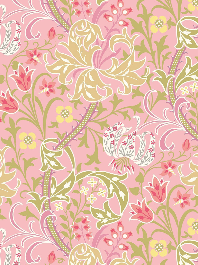 Hoopla Walls Rose Pink Lily Ogee wallpaper 10m - British product