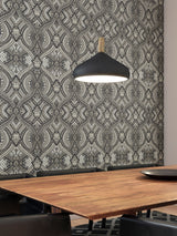 Next Hoopla Walls Black Ogee Damask 10M Wallpaper- Buy online at McGrocer
