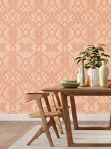 Next Hoopla Walls Orange Ogee Damask Wallpaper 10m- Buy online at McGrocer