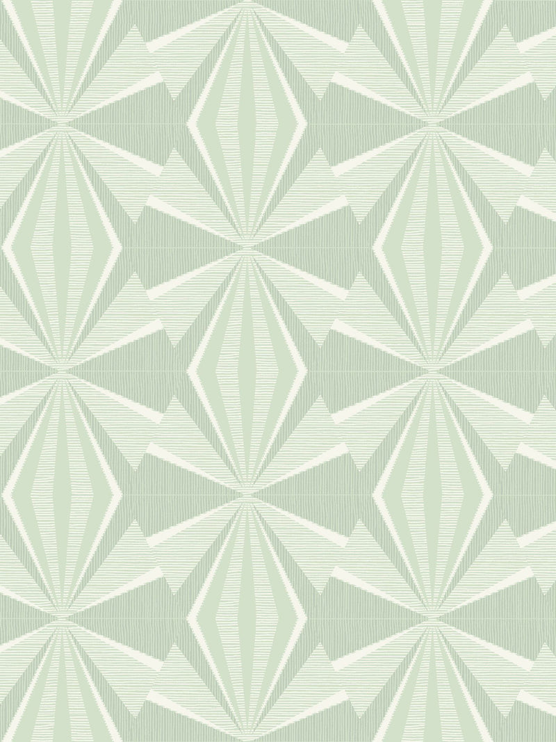 Hoopla Walls Mint Green Sunray Diamond wallpaper 10m - British product