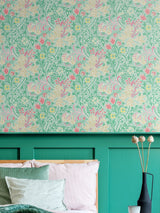 Next Hoopla Walls Mint Green Lily Ogee Wallpaper 10m x 50cm- Buy online at McGrocer
