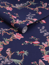 Next Cath Kidston Navy Birds & Berries Wallpaper 10m- Buy online at McGrocer