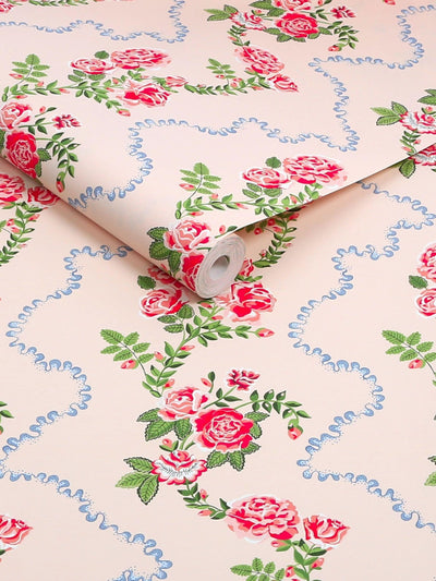 Next Cath Kidston Pink Rose Flutter 10M Wallpaper- Buy online at McGrocer