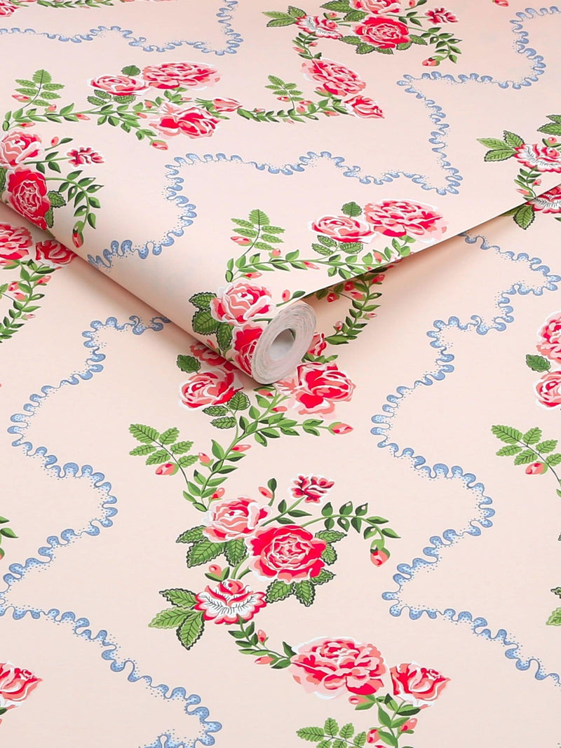 Cath Kidston Pink Rose Flutter wallpaper 10m (British brand)