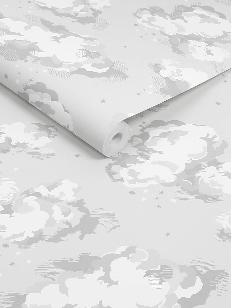 Cath Kidston neutral silver linings wallpaper roll, imported from the UK