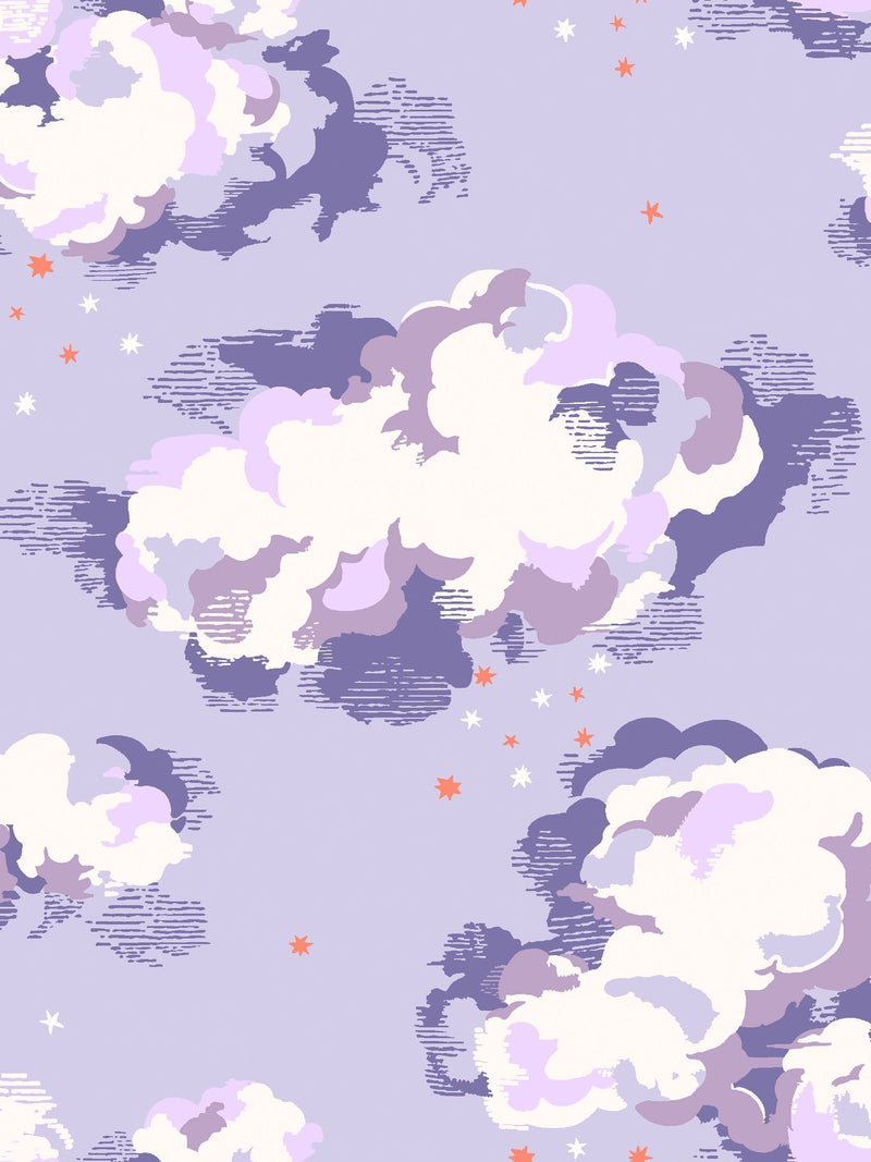 Cath Kidston Violet Silver Linings Wallpaper