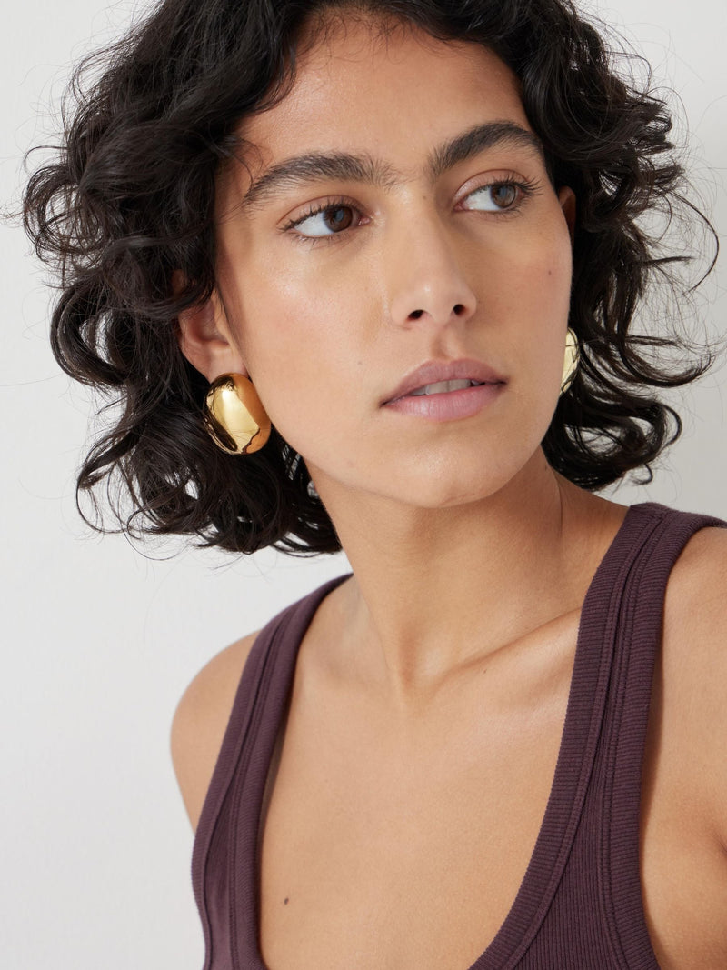 Hush gold tone chunky pebble earrings, imported from the UK