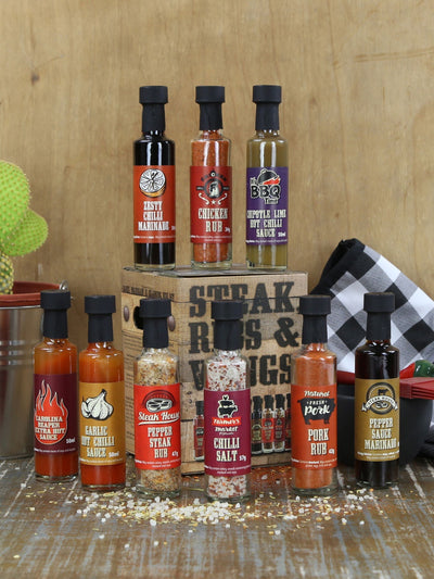 Next Kimm & Miller Steak Ribs & Wings Sauce and Rub Selection Gift Set- Buy online at McGrocer