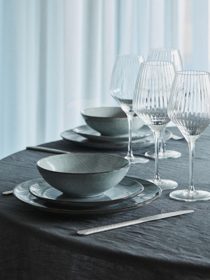 Broste Copenhagen Soft Blue Dinner Set for Four - British product