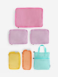 Pastel packing cubes for luggage, set of 6, imported from the UK