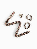 4-piece heatless curler set in leopard print, imported from the UK